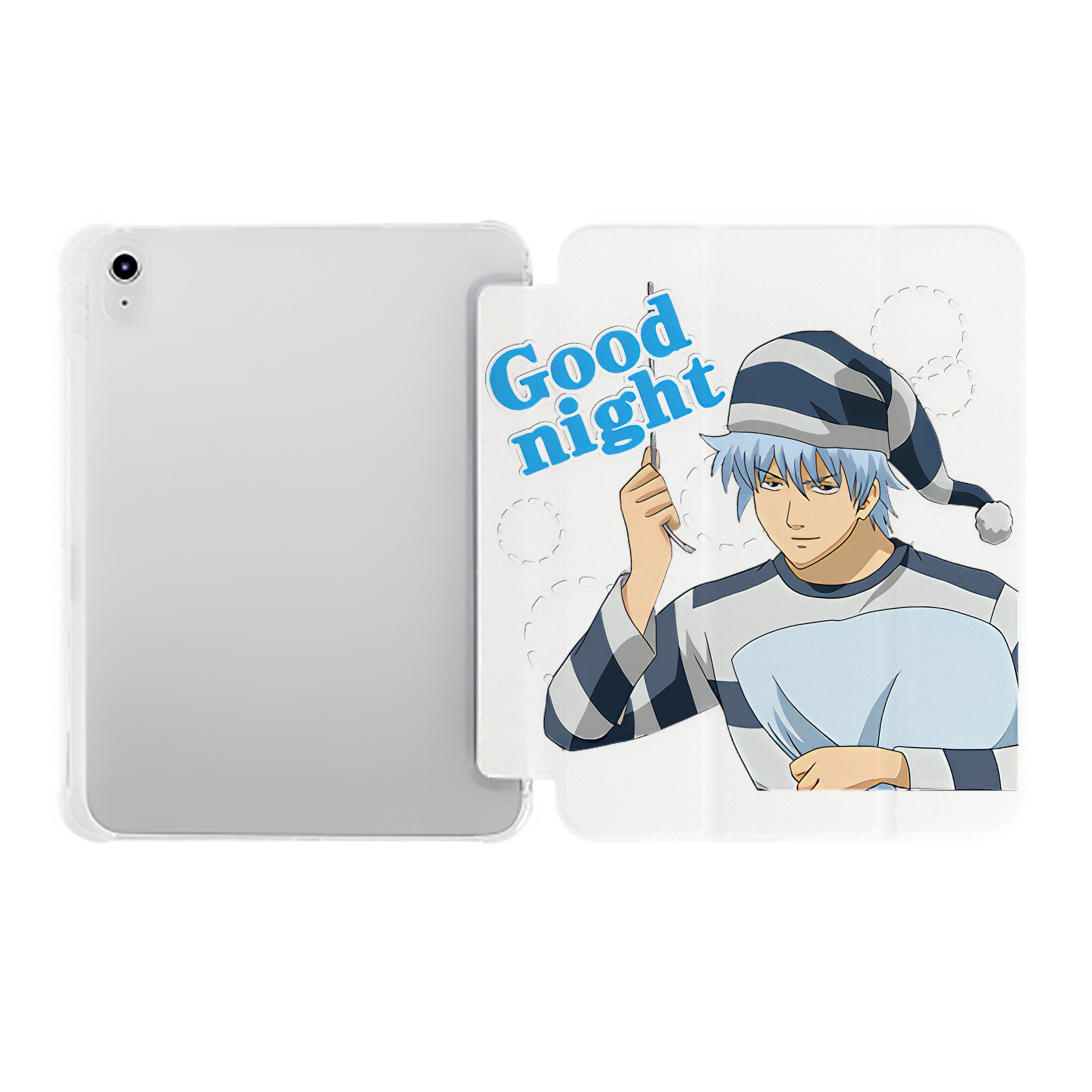 （画像用） ぎんたま 坂田銀時（さかたぎんとき） 神楽 志村新八（しむら しんぱち） GINTAMA Sakata Gintoki Kagura Shimura Shinpachi IPad ケース ペン収納付き 三つ折りスタンド PUレザー×シリコン 対応機種9.5/10.5/10.9インチ